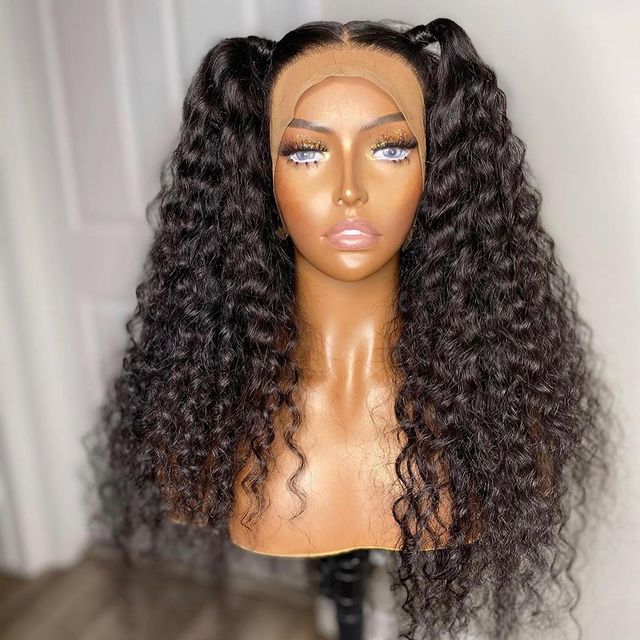 Full Lace Human Hair Wigs Curly Wave