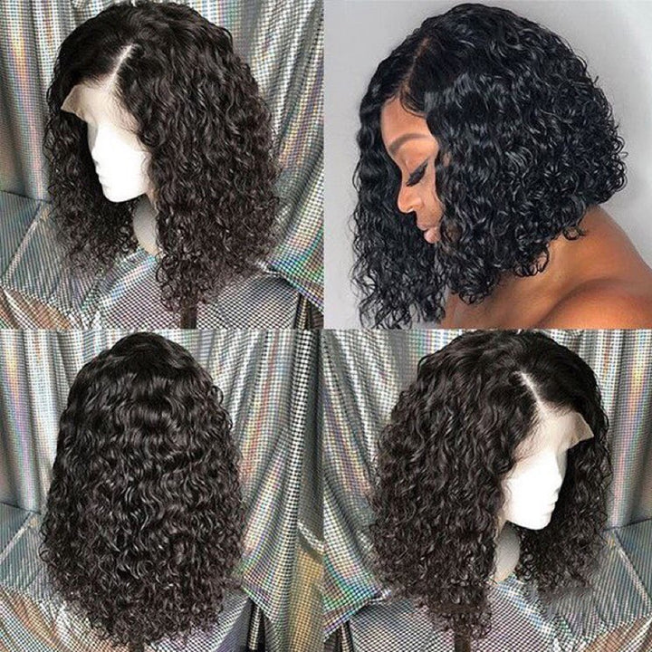 Transparent Lace Short Curly Bob Wigs