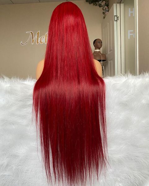 Burgundy Color Human Hair Hd Lace Front Wig  