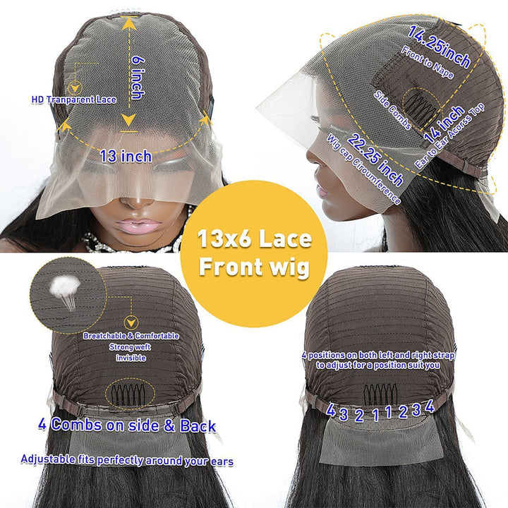 Glueless 13*6 Transparent Lace Front Wigs